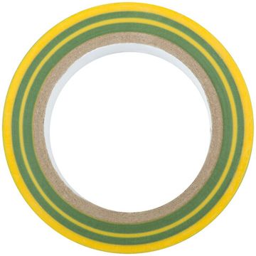 Изолента ПВХ самозатухающая 19 мм х 0,13 мм х 10 м ( желто-зеленая )