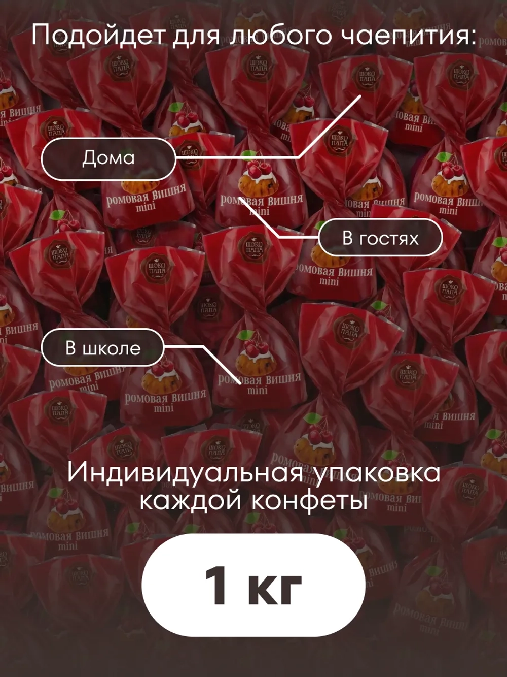 Конфеты мини "РОМОВАЯ ВИШНЯ" 1 кг.