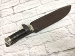 Пластунский нож, кованая 95Х18, граб, мельхиор, с литьем