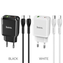 USB HOCO N5 Favor Type-C - Lightning, 3A, белый, c кабелем