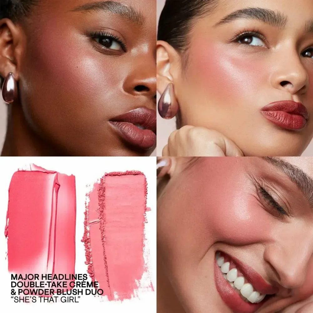 Палетка из двух кремовых и пудровых румян Patrick Ta Major Headlines Double Take Cream, Powder Blush Duo - She's That Girl