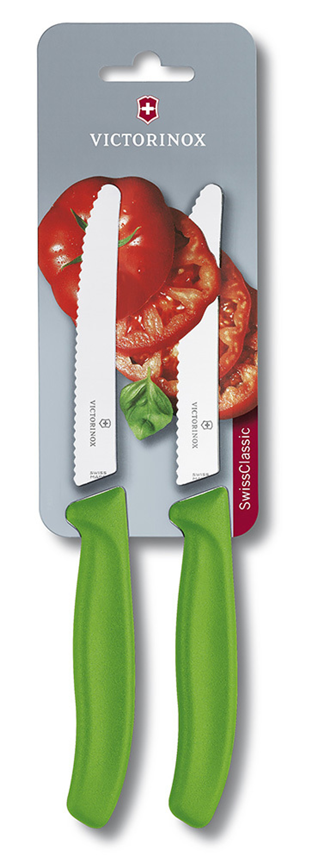 Набор Victorinox кухонный, 2 предмета, лезвие 11 см волнистое, зеленый