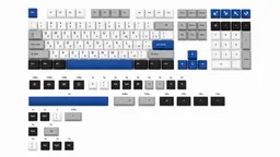 Набор клавиш Geekboards Blue Shift — 138 кейкапов, синие клавиши с белыми символами