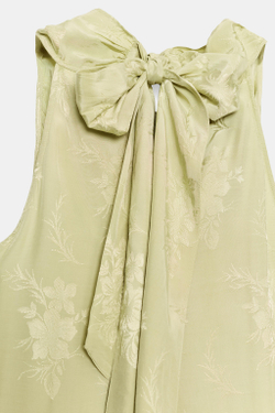 ZARA ЖАККАРДОВЫЙ ТОП С БАХРОМОЙ — ZW COLLECTION, ЛАЙМОВЫЙ