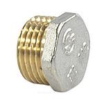 Заглушка латунь никель Ду 32 (1 1/4") НР 9017 ГОСТ 32585-2013 Aquasfera 9017-04