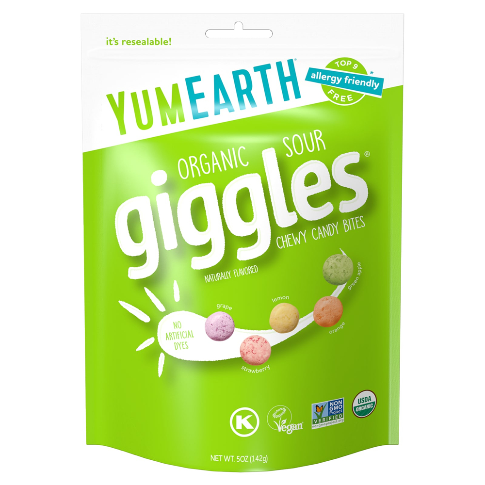 YumEarth, Organic Giggles®, жевательные конфеты, вкус кислых ингредиентов, 142 г (5 унций)