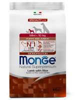 Сухой корм Monge Dog Speciality Line Monoprotein Mini корм для щенков мелких пород, из ягненка с рисом и картофелем 800 г