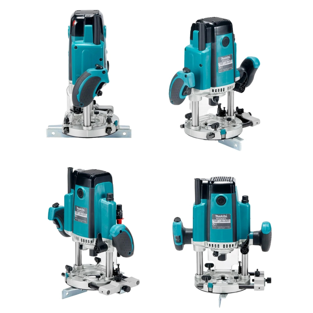 ХИТ! Фрезер погружной сетевой мощный Makita 2,1 кВт, 9000-22000 об/мин, для вырезания пазов и выемок в дереве, гипсокартоне, композитных материалах RP2303FC02