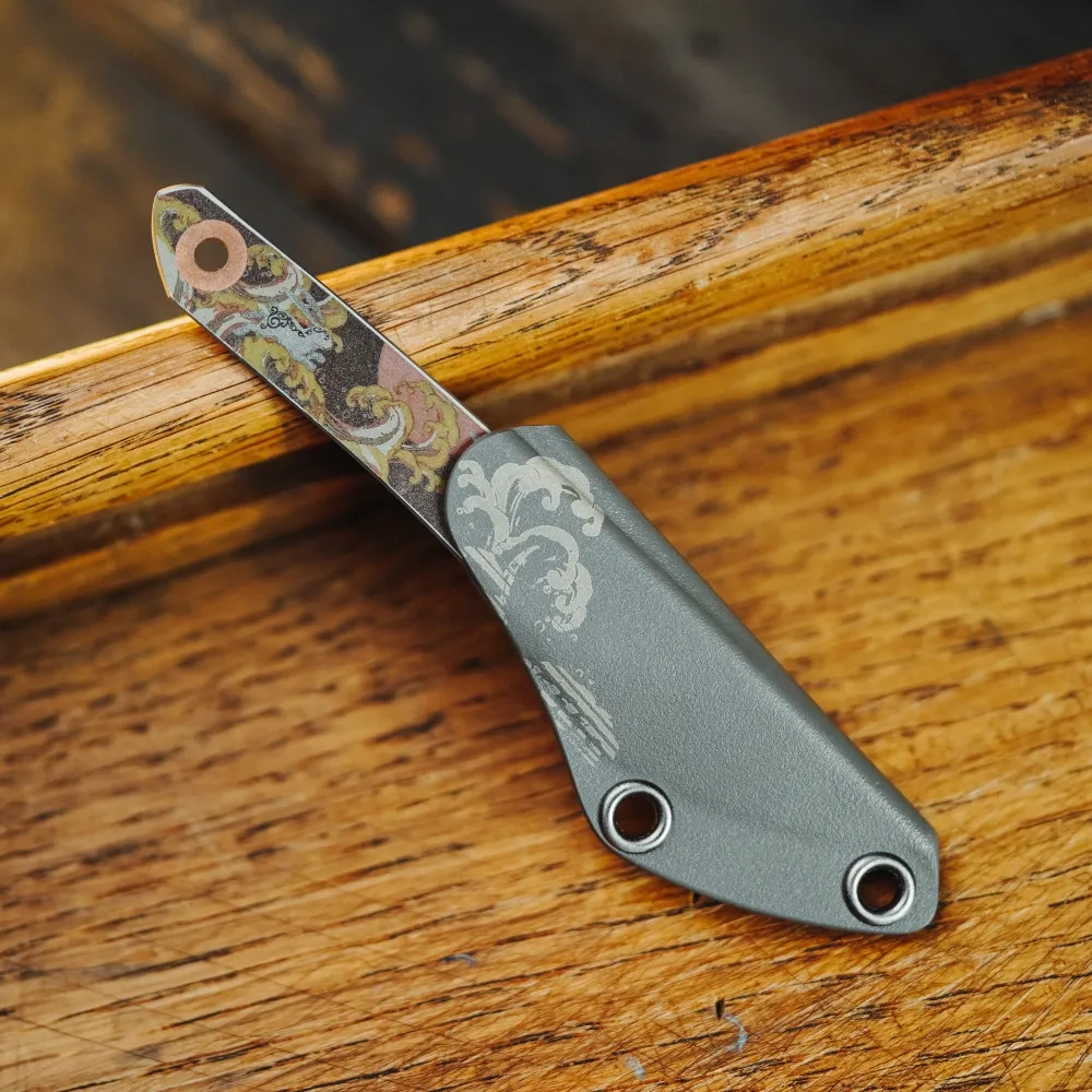 Нож NC Custom KOI Rabbit Blue, Grey
