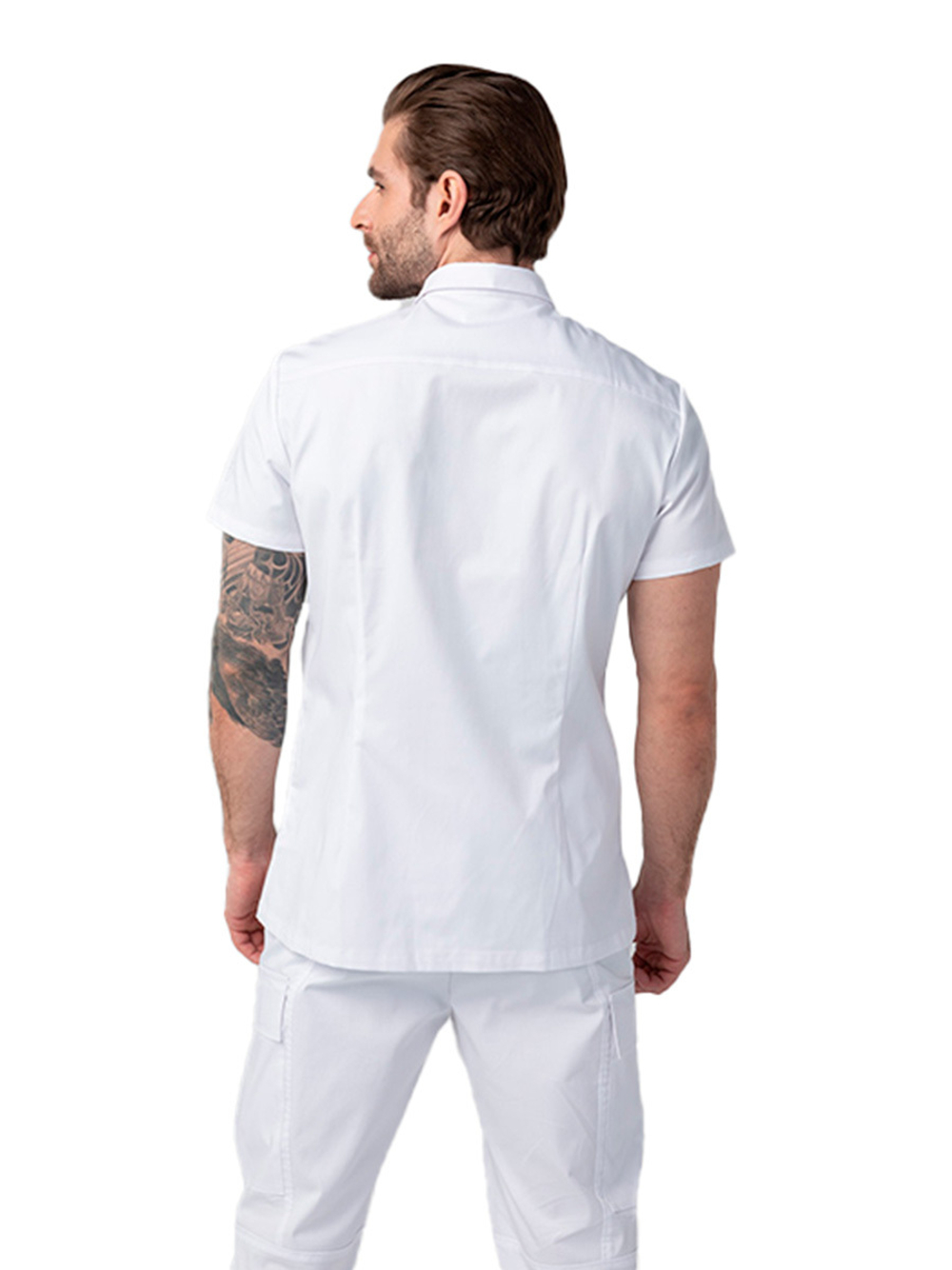 Рубашка медицинская мужская Dr. Nice DRN711 с отложным воротником, белый, 54