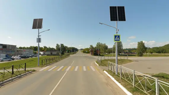 Автономная система видеонаблюдения с освещением на опоре (2 солнечные панели 200 Вт)