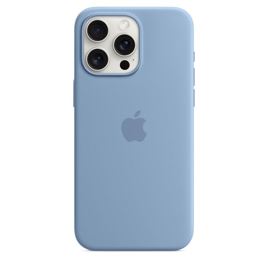 Силиконовый чехол Apple для iPhone 15 Pro Max с MagSafe Голубой
