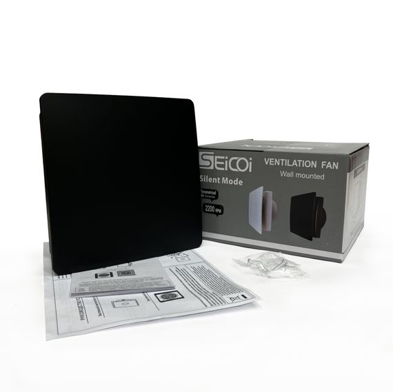 Вентилятор накладной Seicoi Floxy Design 100 Matt black (SMAZ04-01 matt black) с укороченной панелью