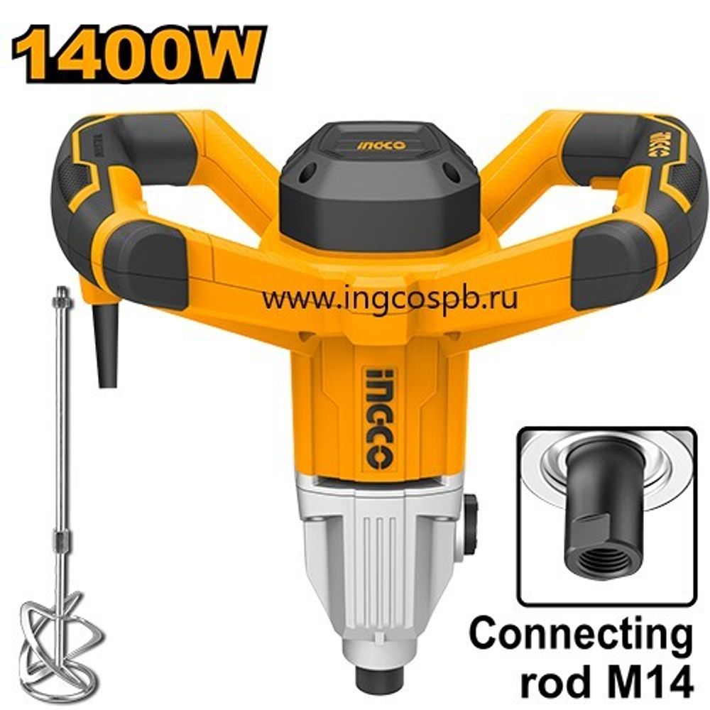 Миксер строительный 1400Вт INGCO MX214008 INDUSTRIAL