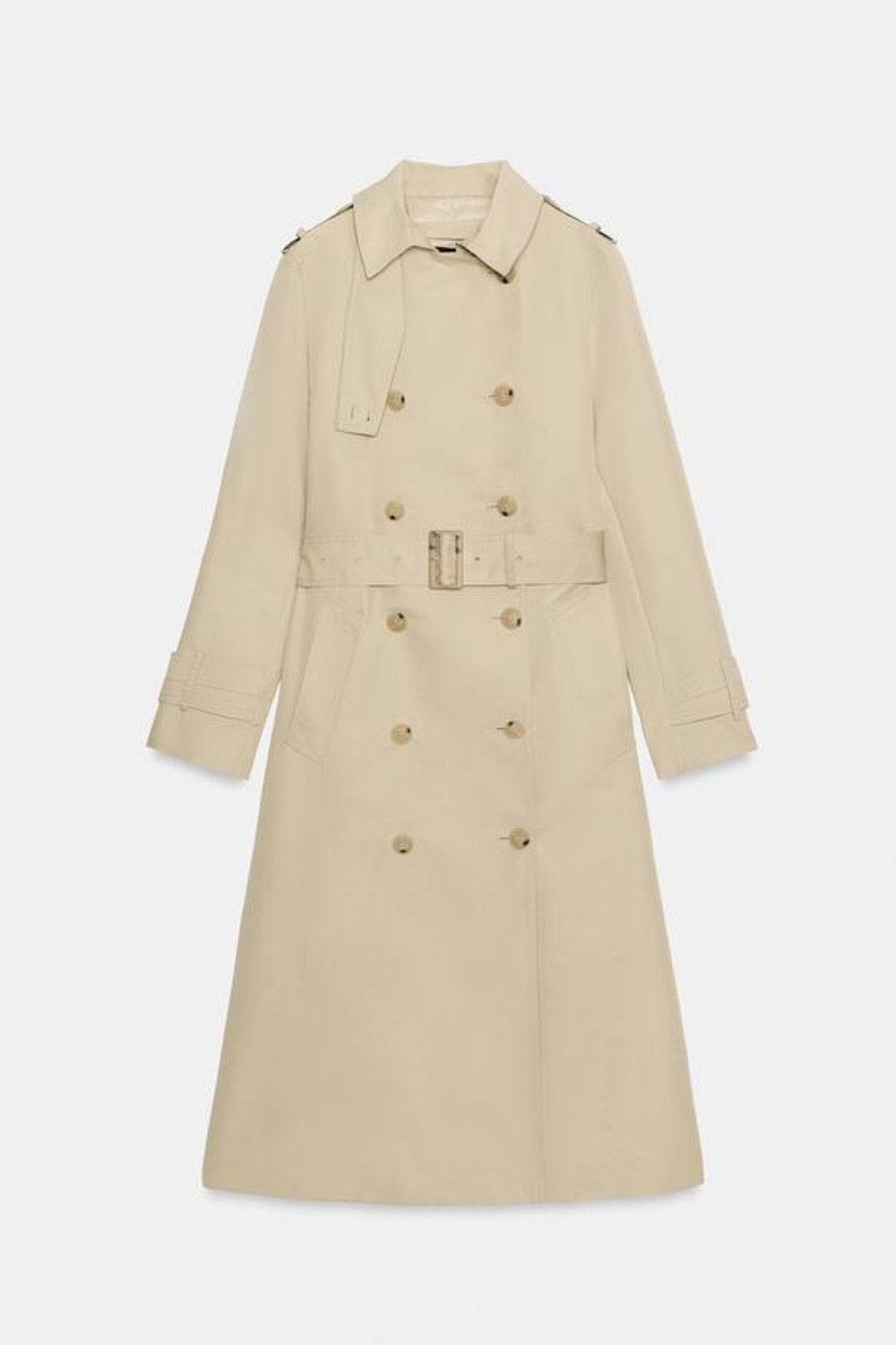 ZARA ТРЕНЧ WATER-REPELLENT С ПОЯСОМ — ZW COLLECTION, СВЕТЛЫЙ ЖЕЛТО-КОРИЧНЕВЫЙ
