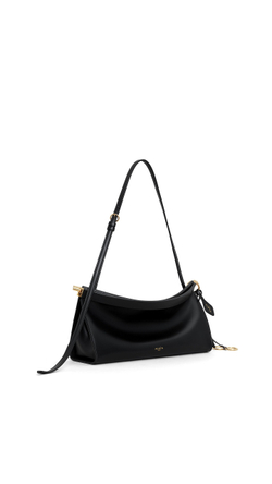 ALAÏA СУМКА LE CLICK EAST WEST ИЗ НАТУРАЛЬНОЙ КОЖИ, ЧЕРНЫЙ