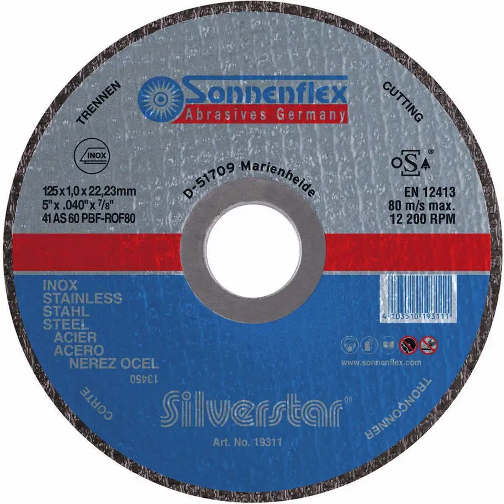 Отрезные диски по металлу Silverstar 230x3,0x22,23 AS36RBF F41 SiS STEEL Sonnenflex 00200