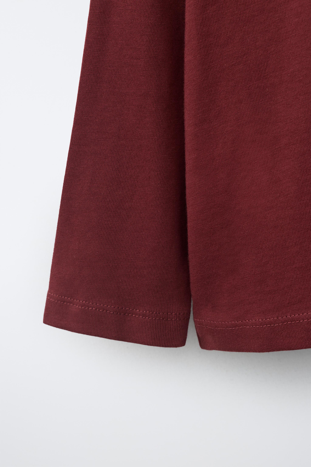 ZARA ОДНОТОННЫЙ ЛОНГСЛИВ, БОРДОВЫЙ