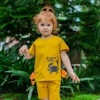 Комплект футболка и шорты-гаремы "ГдетоЛето" Горчица