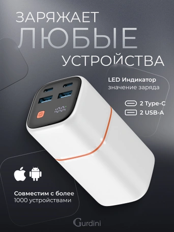 Внешний аккумулятор Gurdini Cube Power 70W GBP-07B 20000 mAh белый