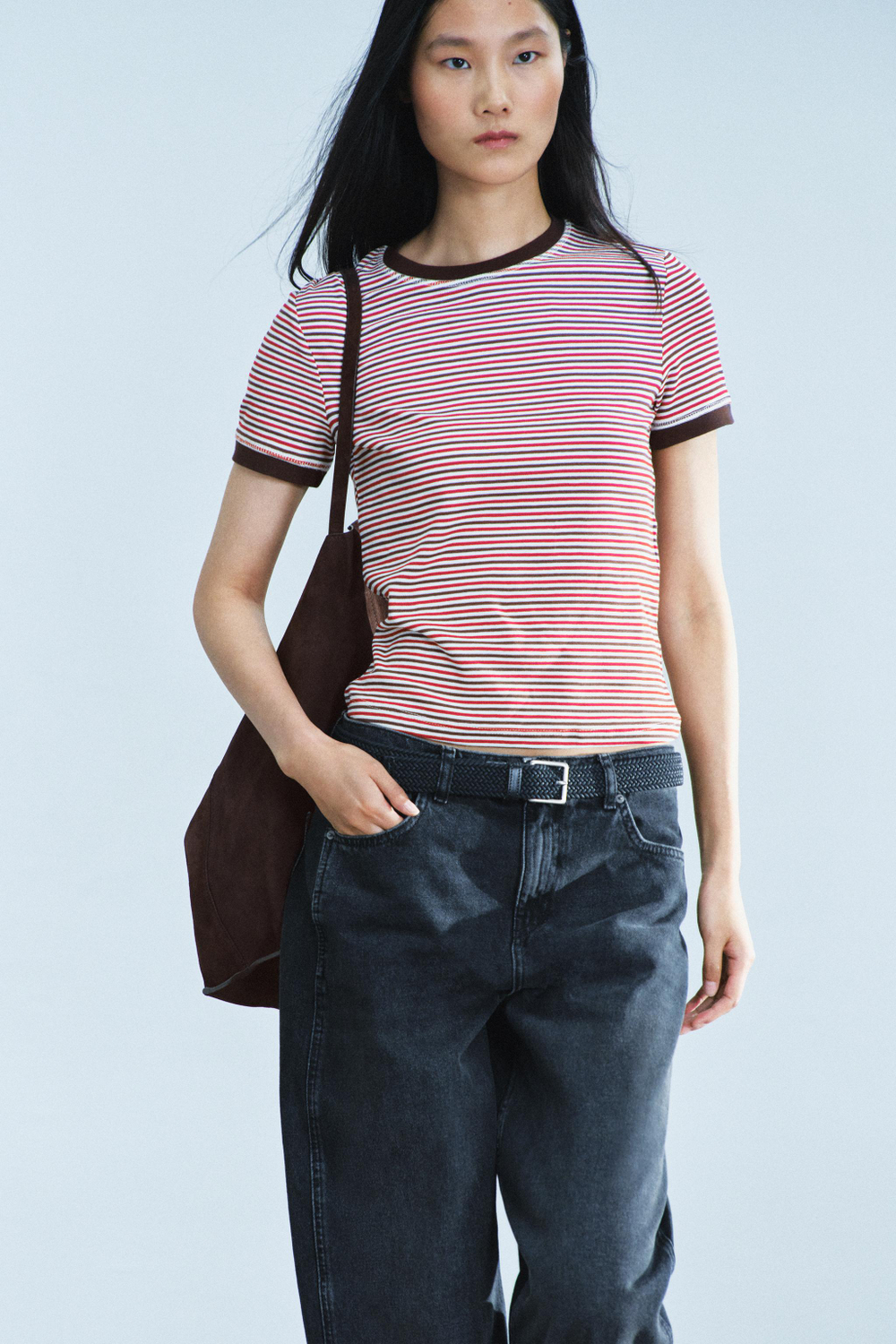 ФУТБОЛКА В ПОЛОСКУ С КОРОТКИМИ РУКАВАМИ — ZARA