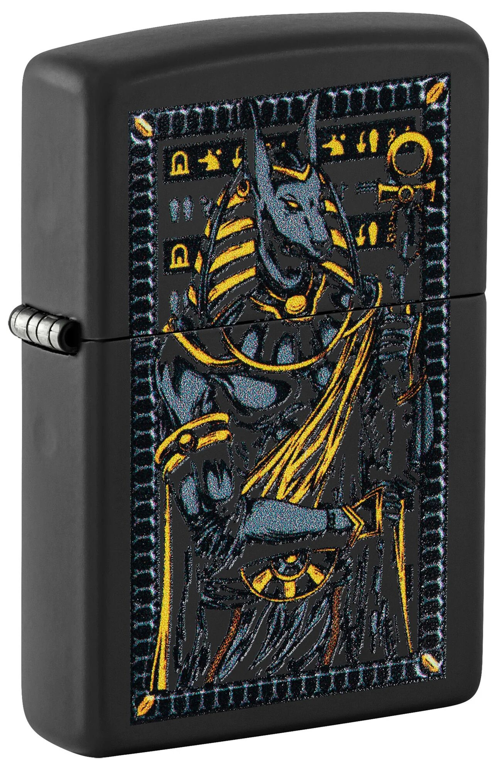 Зажигалка ZIPPO Anubis с покрытием Black Matte, латунь/сталь, черная, 38x13x57 мм, шт