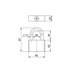 Замок навесной PL-INOX FORCE IF-60 4 key (дисковый ключ)