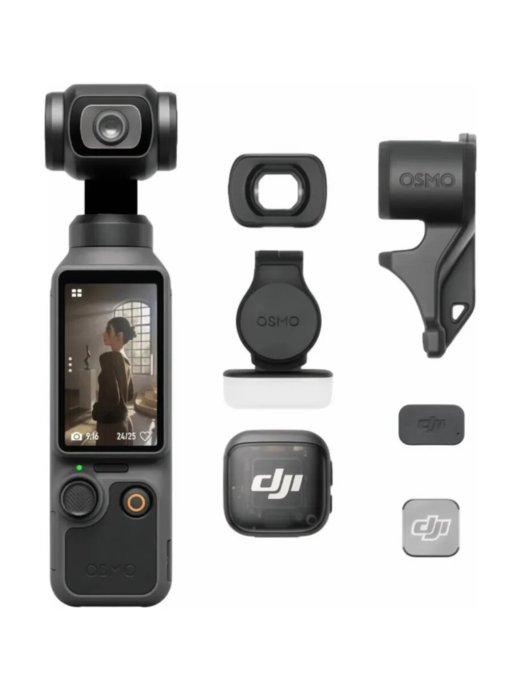 Экшн-камера DJI Osmo Pocket 4 Creator Combo, 1″ CMOS, 4K, 107 ГБ, черный