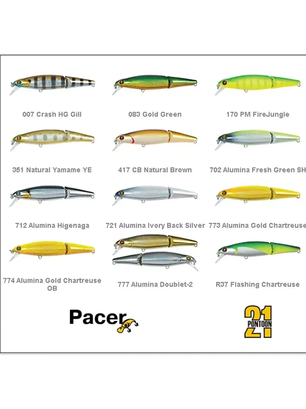 Воблер для рыбалки Pontoon21 Pacer 75JF-SR, 702, 2-x частный, плавающий, 75мм., 5.8 гр. 0.5-1.0 м.