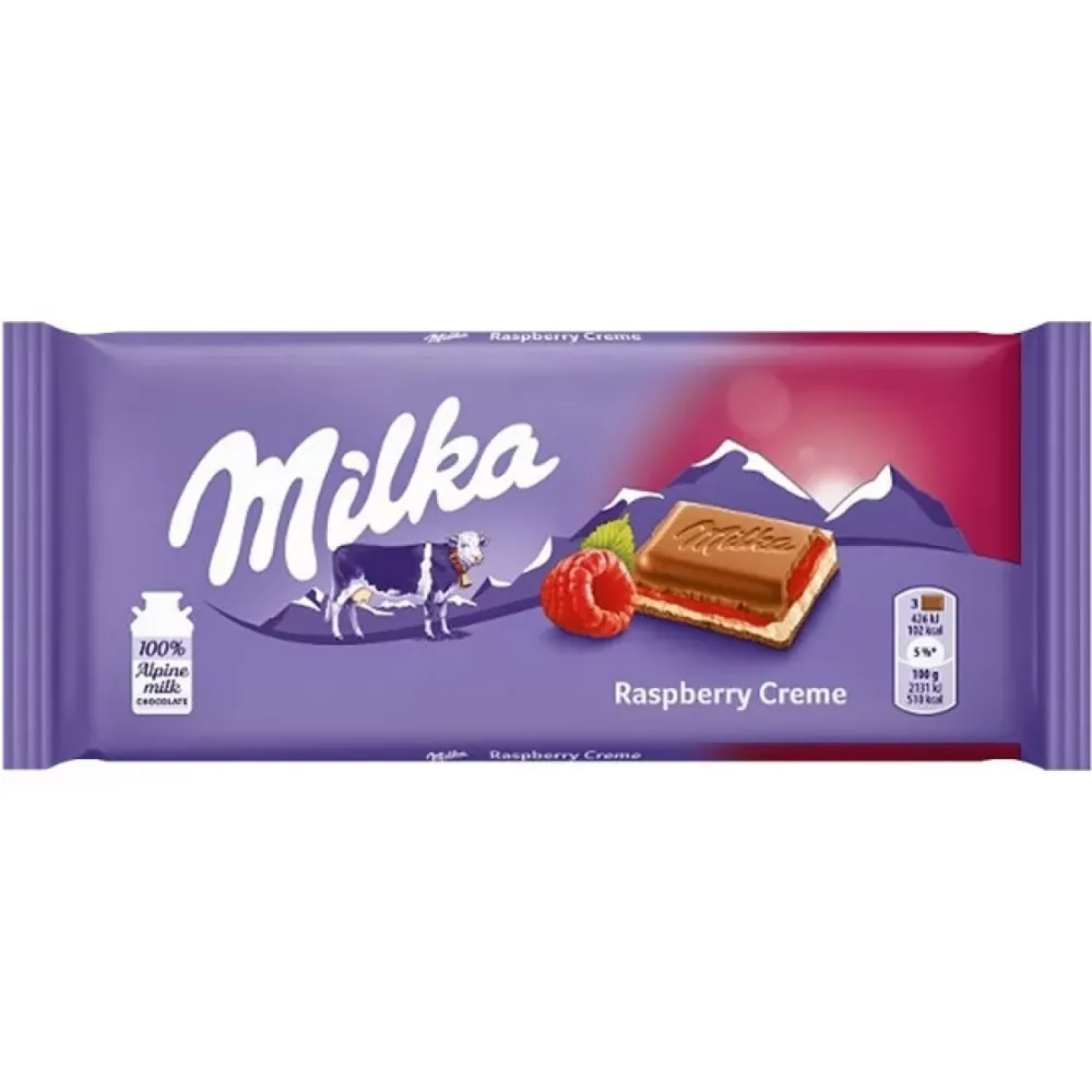 Милка Raspberry Creme 100гр/22шт