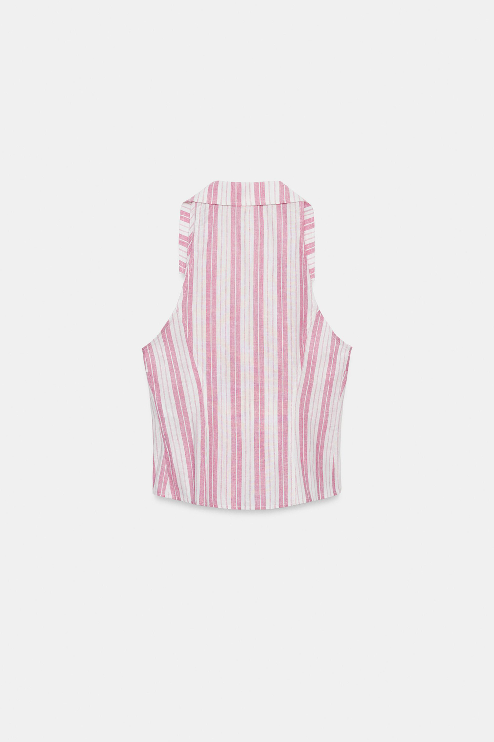 ZARA ТОП НА ЗАПÁХЕ В ПОЛОСКУ С ПУГОВИЦАМИ, РОЗОВЫЙ/БЕЛЫЙ