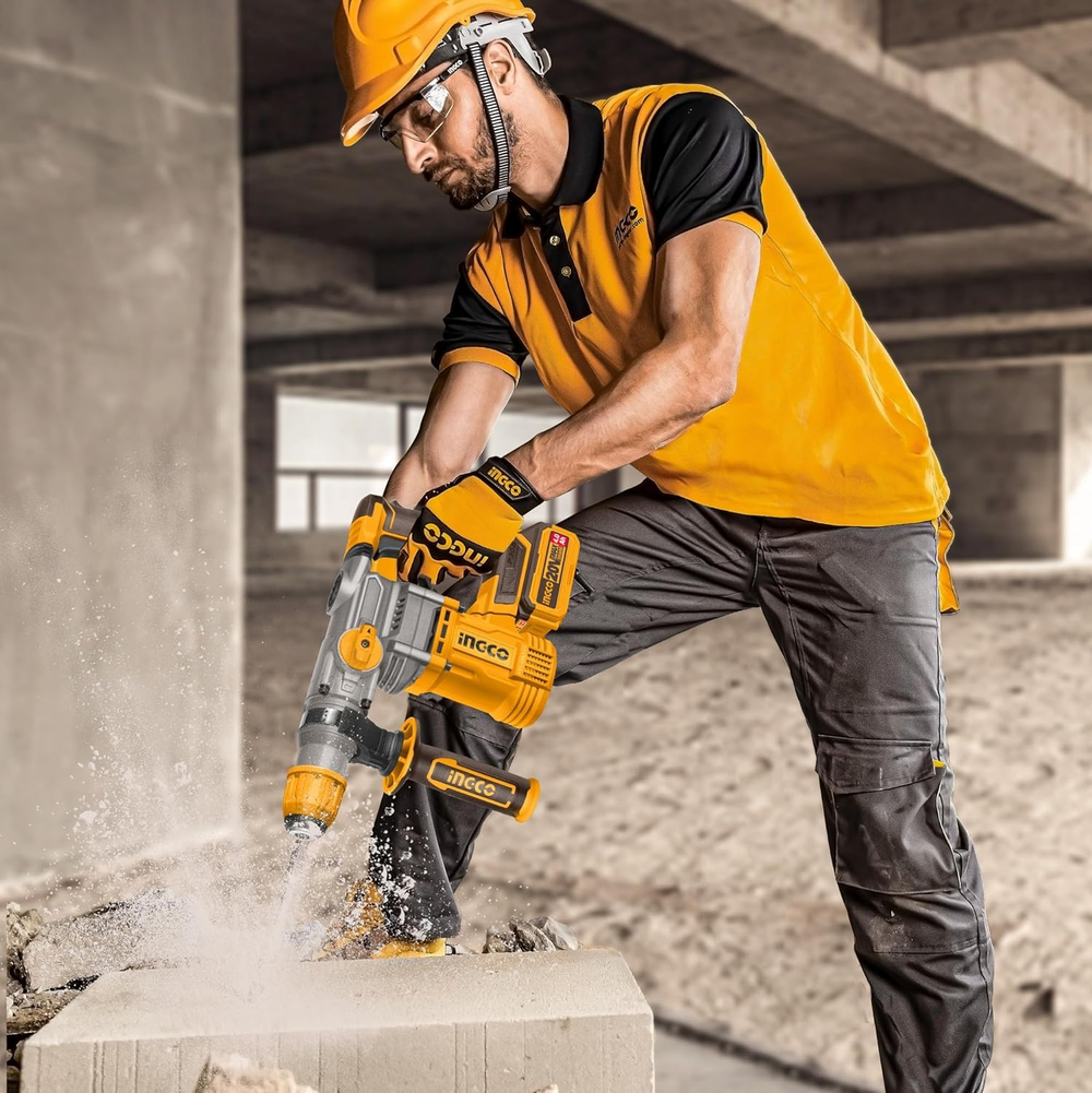 Аккумуляторный бесщеточный перфоратор SDS-Plus INGCO CRHLI202882 INDUSTRIAL 20 В 4,5 Дж 2x4 Ач
