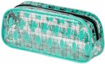 Пенал-косметичка BRAUBERG LUCENT на молнии, прозрачный, "Cactus", 21х5х9 см, 270053