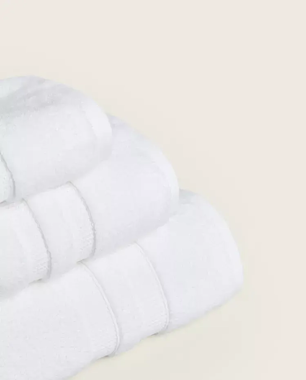 ZARA HOME БАННОЕ ПОЛОТЕНЦЕ С ДВОЙНОЙ КАЙМОЙ, БЕЛЫЙ