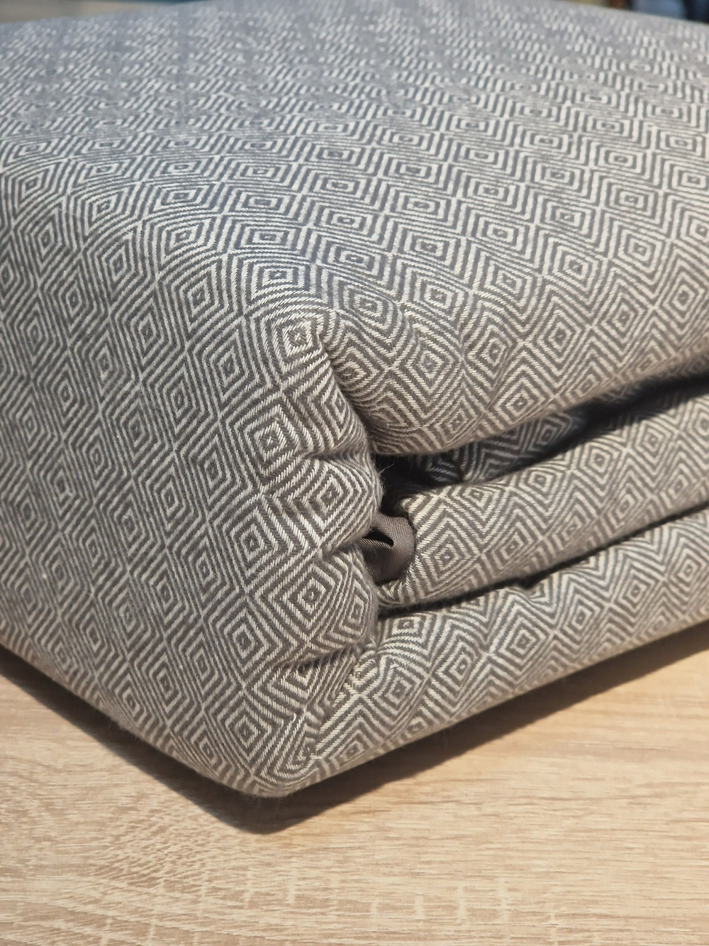 SUAVE Flanel пддлн+прст+2нвлч 180*220/220*260/50*70 темно-серый/белый