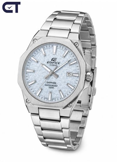 CASIO EFR-S108DE-2AVUDF EDIFICE мужские наручные часы — ультратонкая модель с синим текстурированным циферблатом и сапфировым стеклом