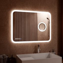 Зеркало "Bliss Led" 900х700 с увеличительным зеркалом, часами