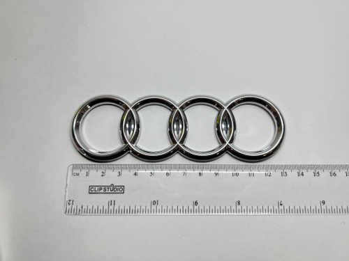 HH-186 / Audi (малый) / Логотип (шильдик, надпись, эмблема) "Audi" 13.7 см для крышки багажника / решетки радиатора / капота (1 шт.)