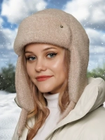Шапка ушанка зимняя вязаная на флисе