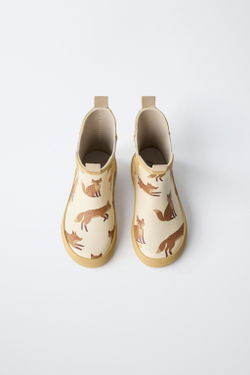 ZARA РЕЗИНОВЫЕ БОТИНКИ, ЭКРЮ
