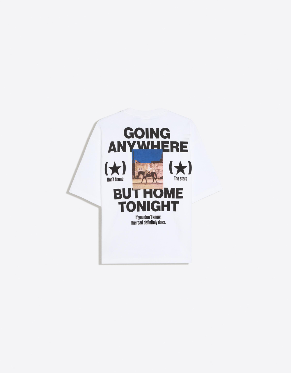 Мужская футболка boxy fit с коротким рукавом и принтом, арт. 3127/071 - BERSHKA