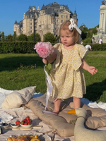 Платье из муслина для малышек «Цветочное», цвет желтый