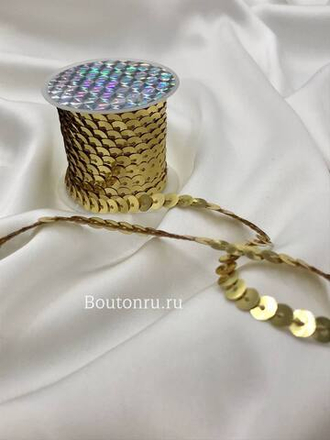Лента декоративная золотые пайетки ~4,5 метра