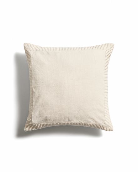Чехол для подушки Luadia из хлопка цвета экрю с плиссировкой, 50 x 50 см