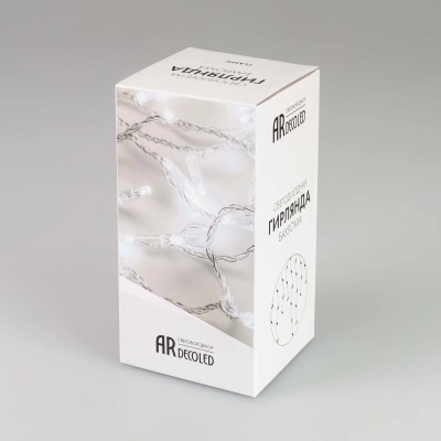 Светодиодная гирлянда ARD-EDGE-CLASSIC-2400x600-WHITE-88LED-MILK-FLASH White (230V, 6W) (Ardecoled, IP65)