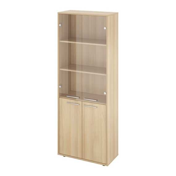 Шкаф закрытый со стеклом 700х338х1845 (КЦ14+КЦ17*2+КЦ40*2+ДБ48*2) КЦ28 Канцлер