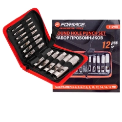 Набор пробойников 12пр. (3-10,12,14,16,19мм),в сумке Forsage F-31291B