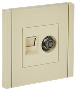 FORTE&PIANO Розетка двойная TV+RJ45 кат.6 FP437 ваниль IEK