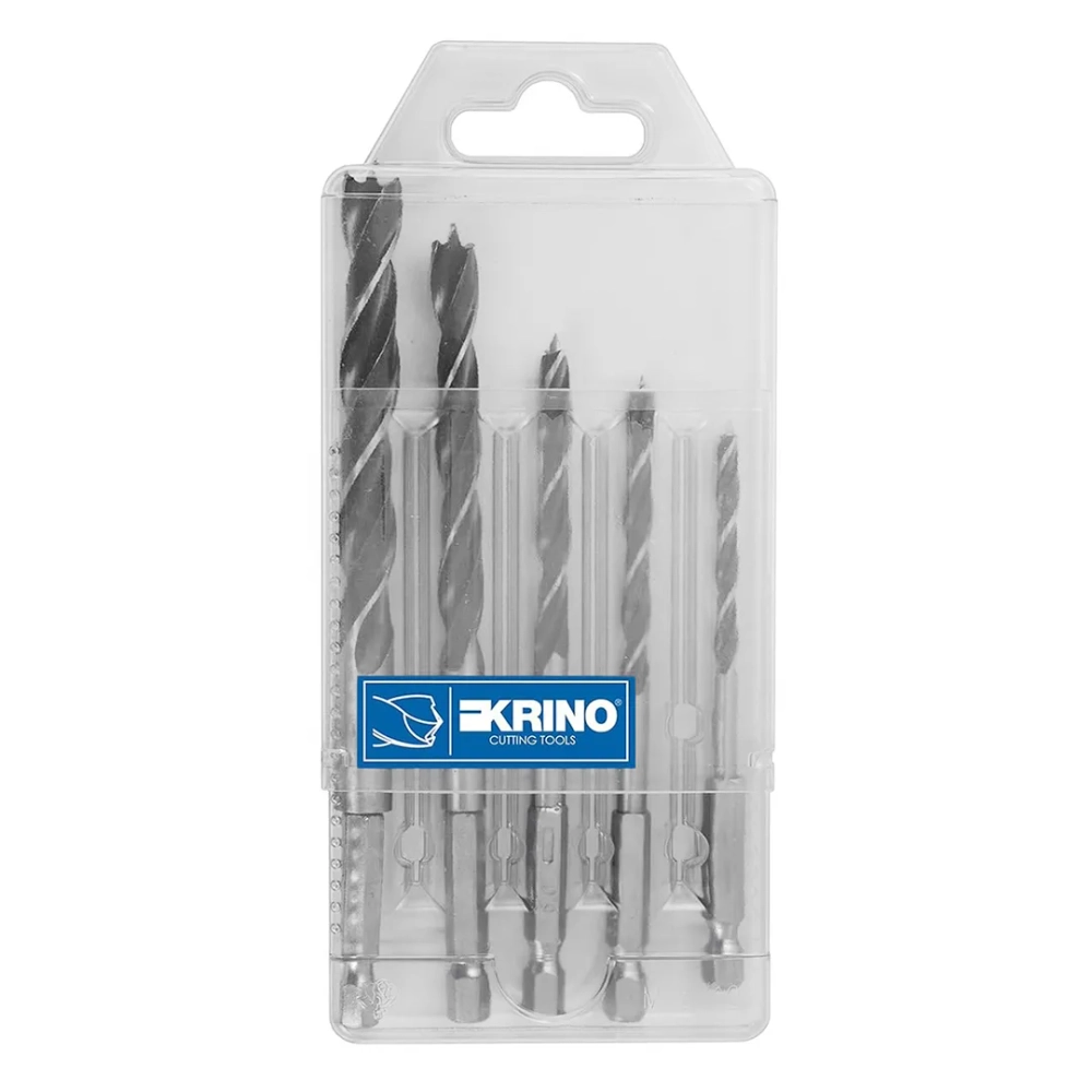 Сверла по дереву 4-5-6-8-10мм 1/4''набор 5пр. Krino 5010700