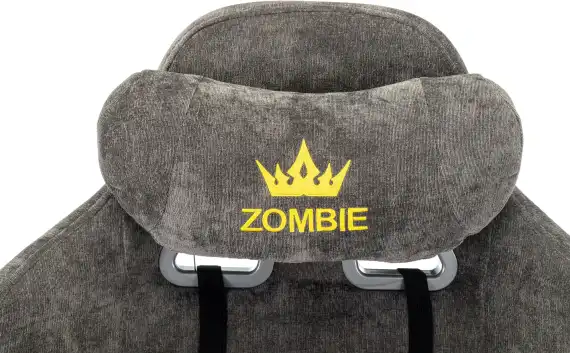 Кресло игровое Zombie 51 серый Light-19 с подголов. крестов. пластик